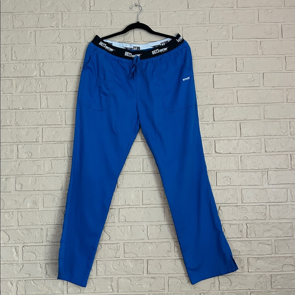 Greys Anatomy Womens Royal Blue Yoga Waist Scrub Pants